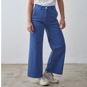 Everlane High Rise Wide Leg Cropped Zip Fly Jeans 29